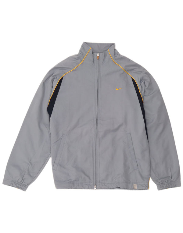 Nike Herren Dri Fit Trainingsanzug Top Jacke UK 35/37 Small Grau Farbblock