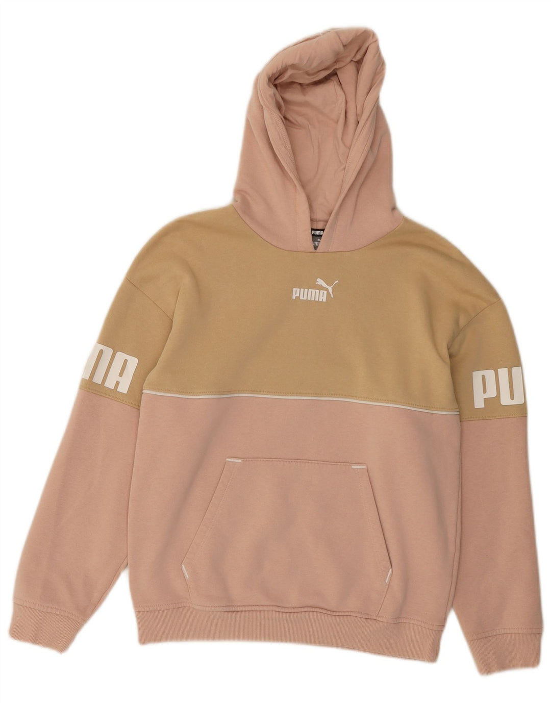 PUMA Mädchen Graphic Hoodie Pullover 13–14 Jahre Rosa Colourblock Baumwolle