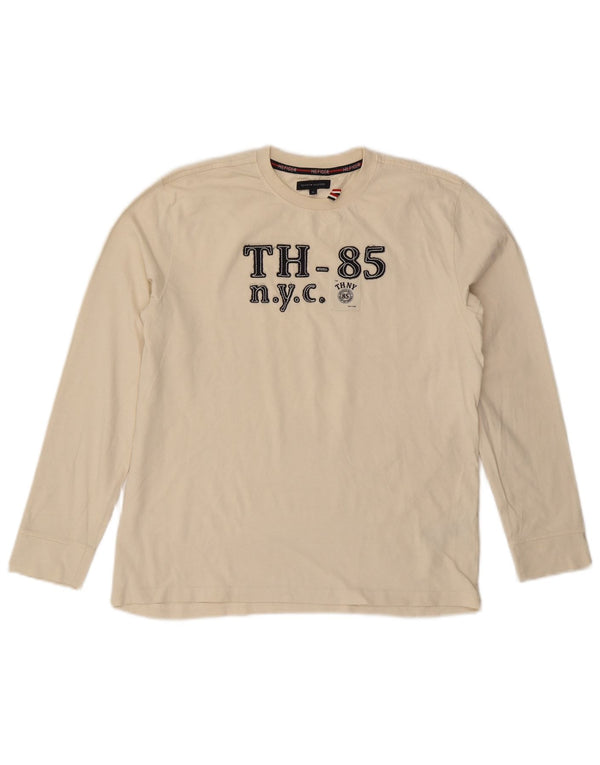 TOMMY HILFIGER Jungen Graphic Top Langarm 15-16 Jahre Off White Cotton