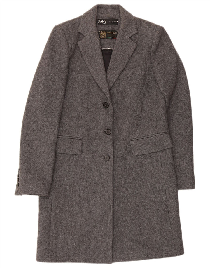 Zara Damen Manteco Mantel UK 10 Small Grau