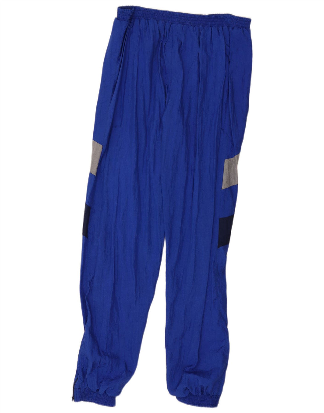 Vintage Herren-Trainingshose, Jogginghose, groß, blau, Colourblock-Polyamid