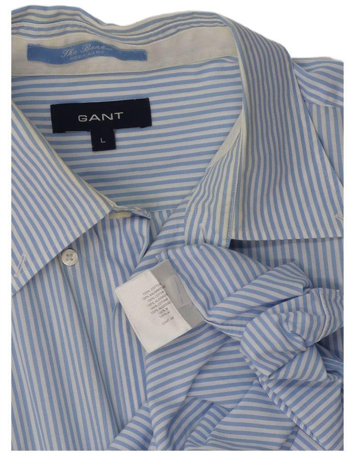 Gant Herren-Hemd mit normaler Passform, große blaue Nadelstreifen-Baumwolle