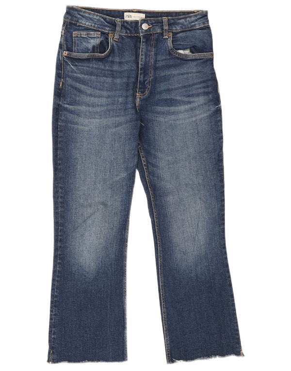 Zara Damen High Rise Cropped Jeans EU 36 XS W26 L25 Blau