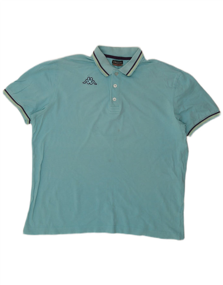 KAPPA Herren Poloshirt XL Türkis gestreift