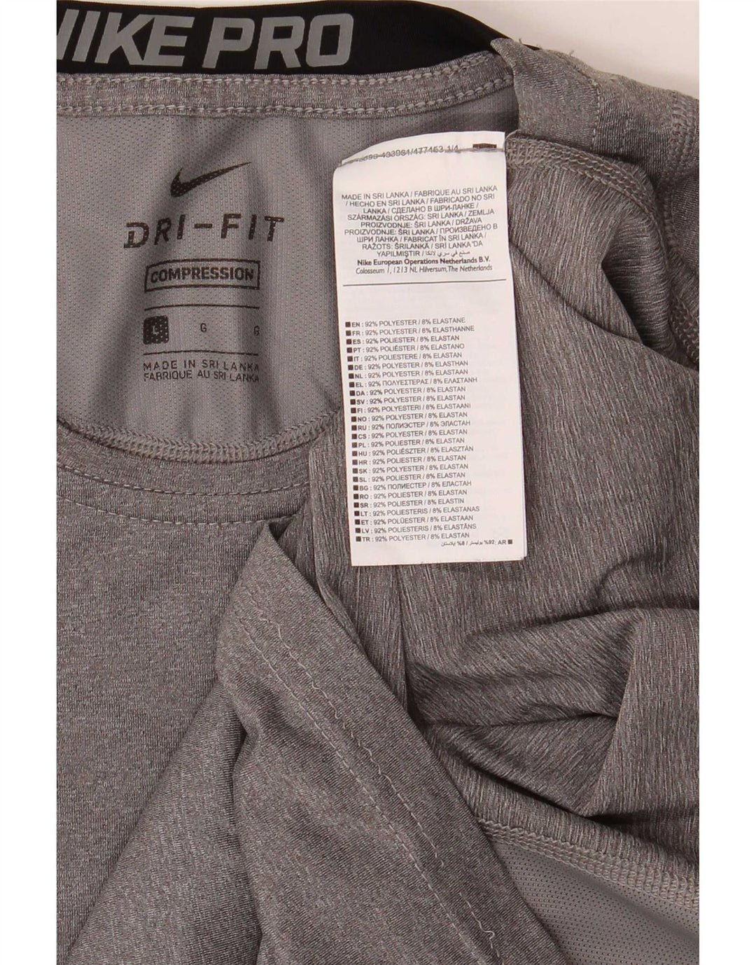 Nike Herren Dri Fit T-Shirt Top Large Grau Polyester