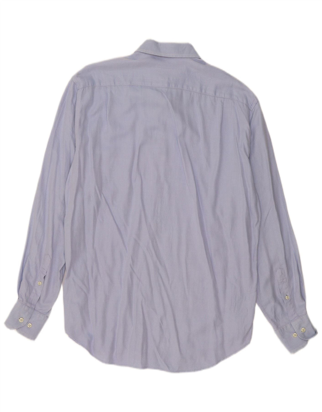 Massimo Dutti Herrenhemd Größe 42 16 1/2 Große blaue Fischgrätenbaumwolle
