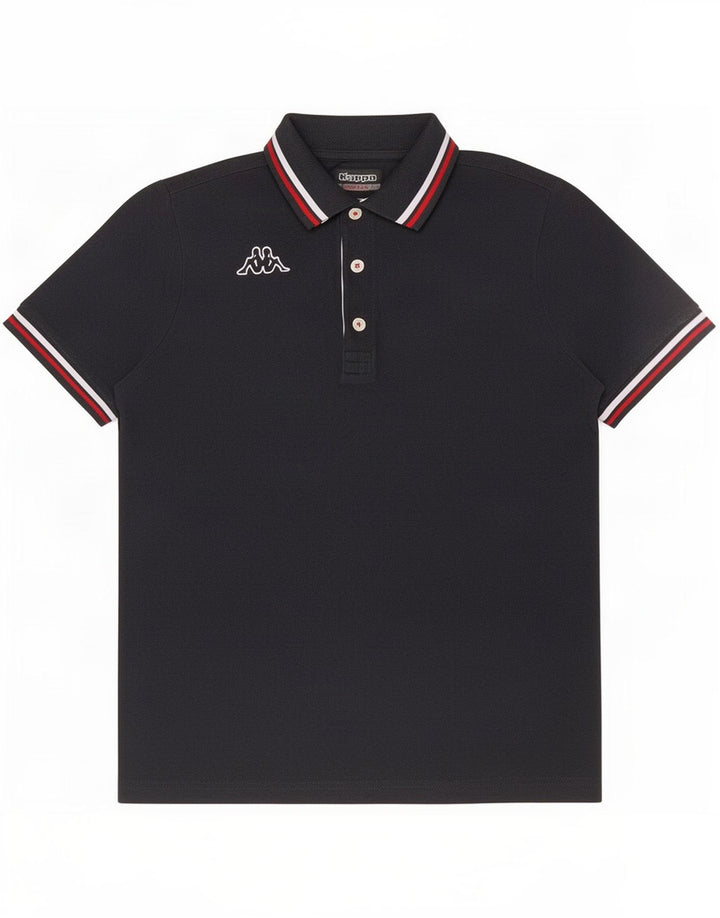 Kappa Herren-Poloshirt, klein, grau gestreift, Baumwolle