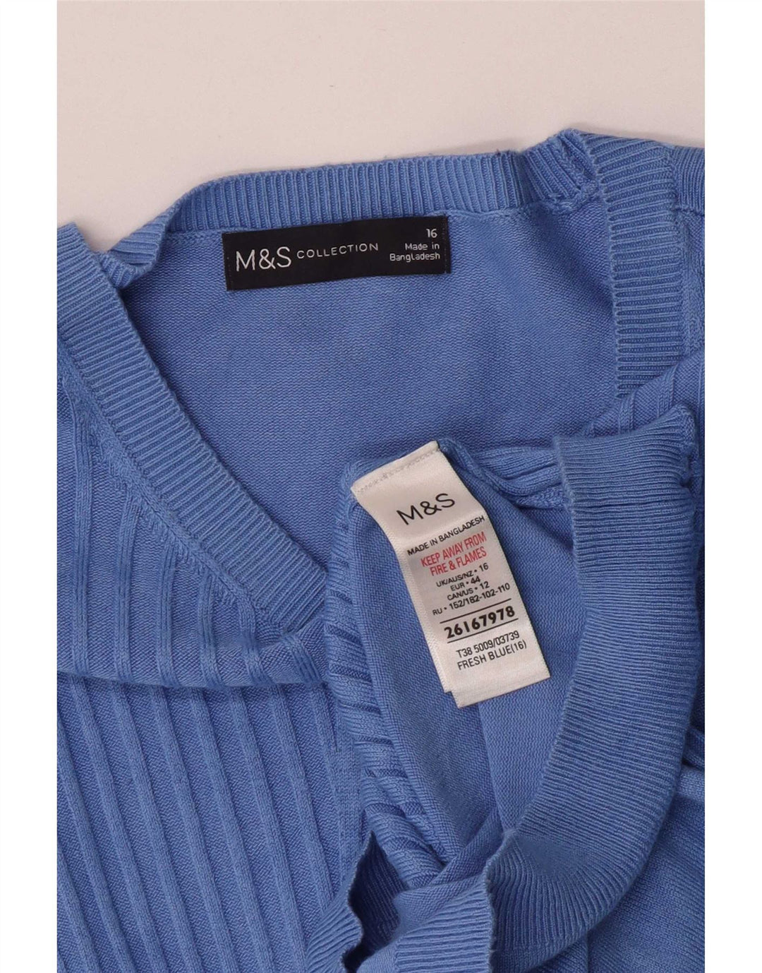 Marks & Spencer Damen-Pullover mit U-Boot-Ausschnitt, Gr. 16, Blau