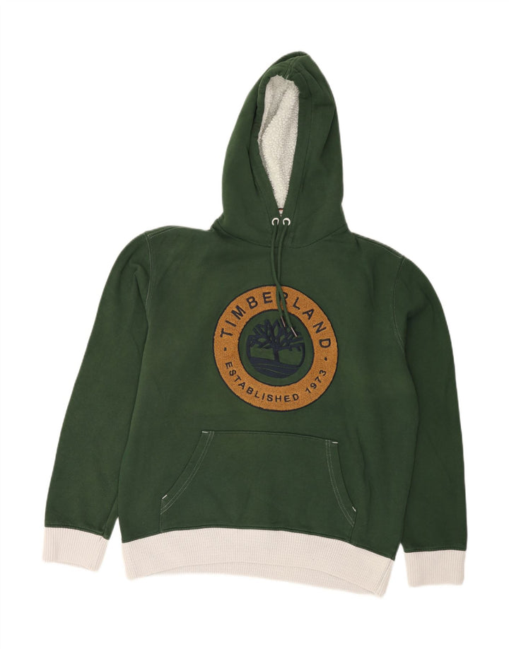 Timberland Herren Graphic Regular Fit Kapuzenpullover Mittelgrüner Farbblock