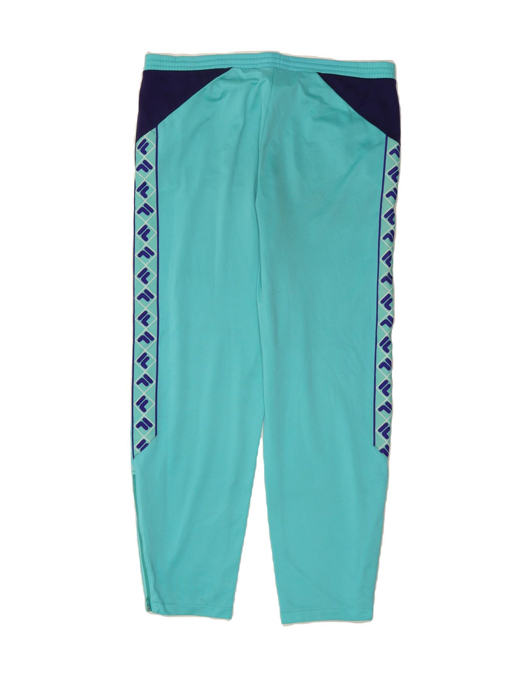 FILA Mens Graphic Tracksuit Trousers IT 50 Medium Turquoise Colourblock Vintage Fila and Second-Hand Fila from Messina Hembry 