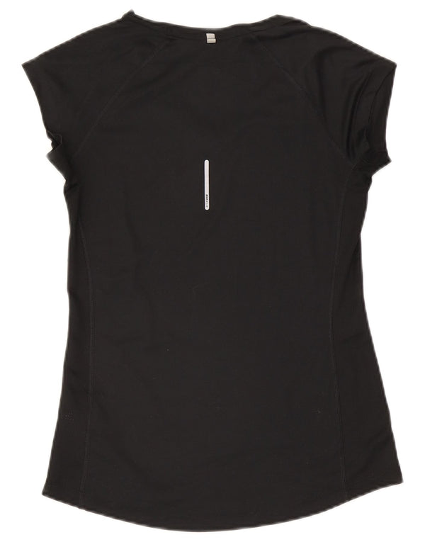 Nike Damen Dri Fit T-Shirt Top UK 8 Small Schwarz Polyester