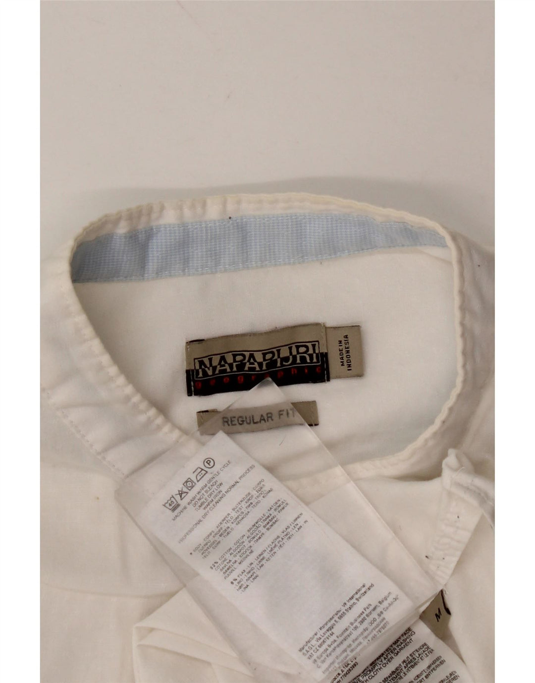 NAPAPIJRI Herren Geographic Regular Fit Hemd aus mittelweißer Baumwolle