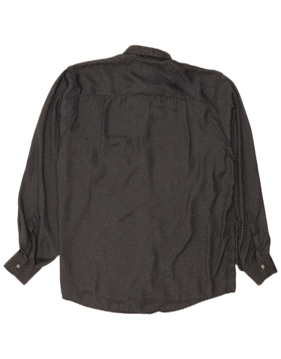 Vintage Herrenhemd Kleine schwarze Viskose mit Blumenmuster