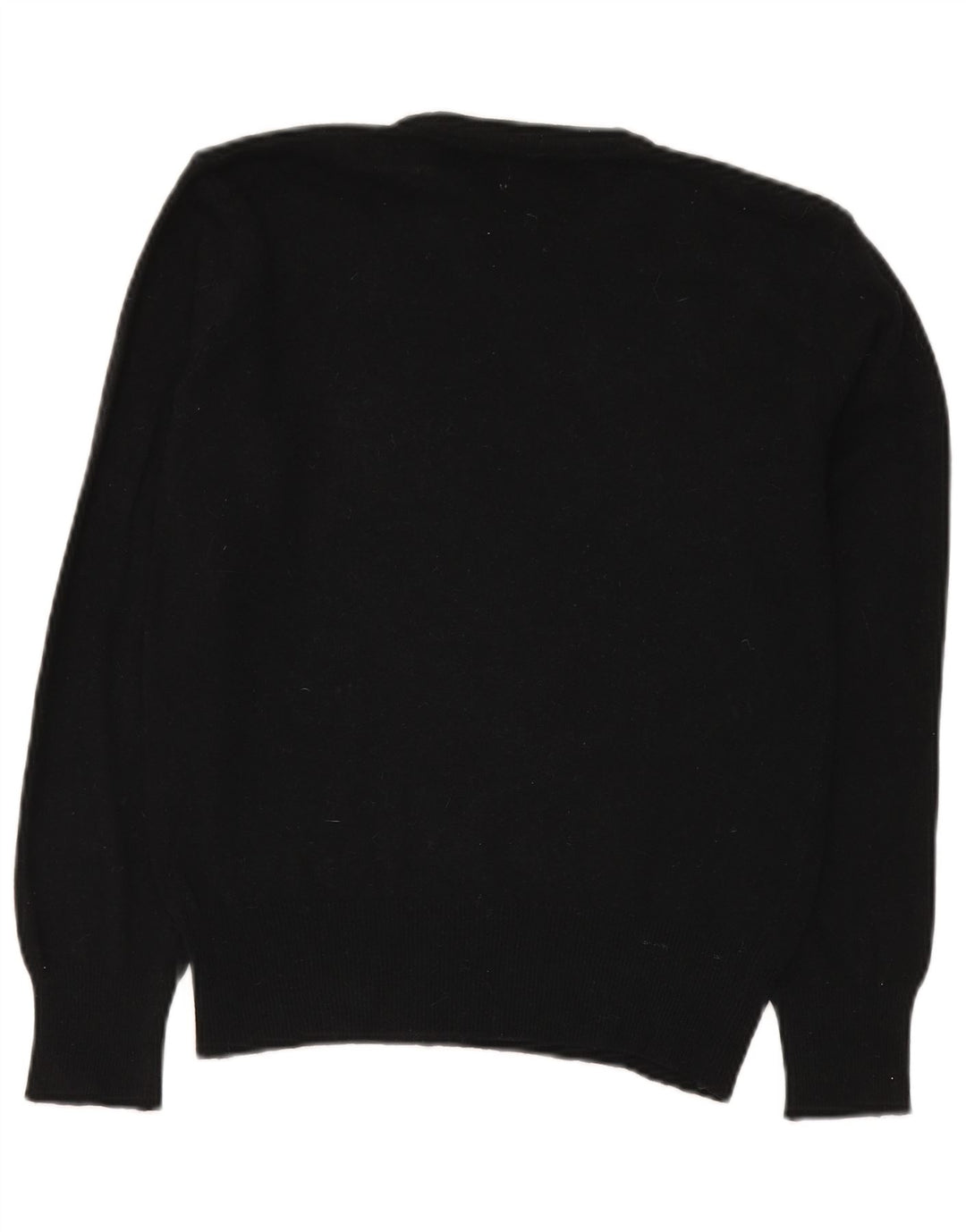 Benetton Damen-Pullover mit Rundhalsausschnitt, Größe 50, XL, schwarze Wolle