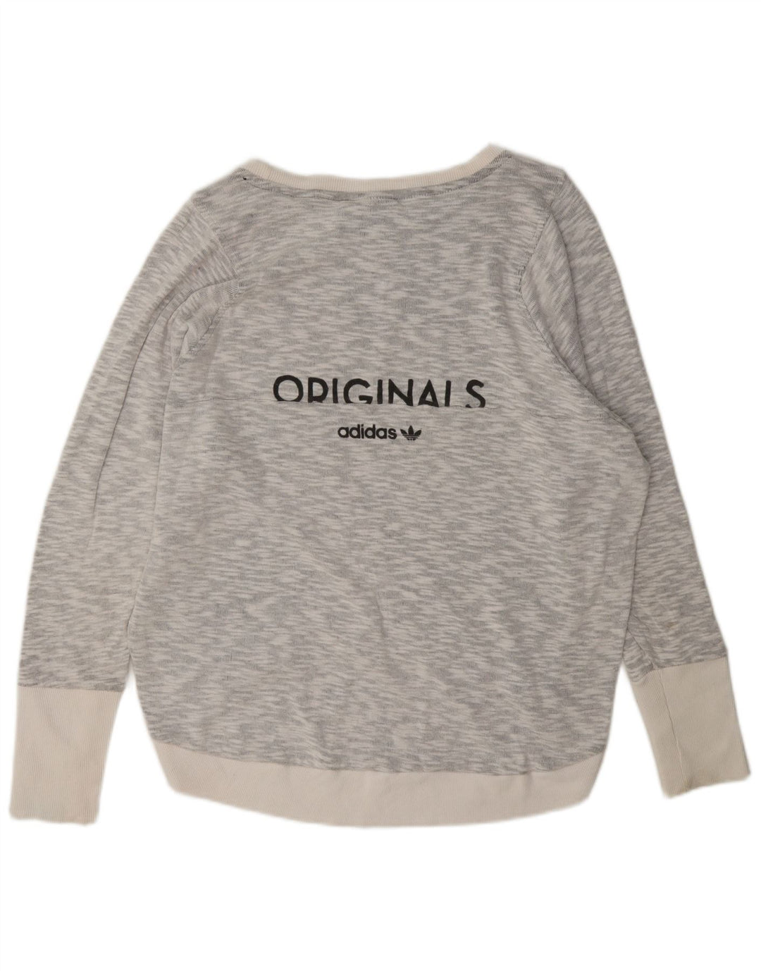 Adidas Womens Graphic Oversized Sweatshirt Pullover UK 14 Large Grau meliert