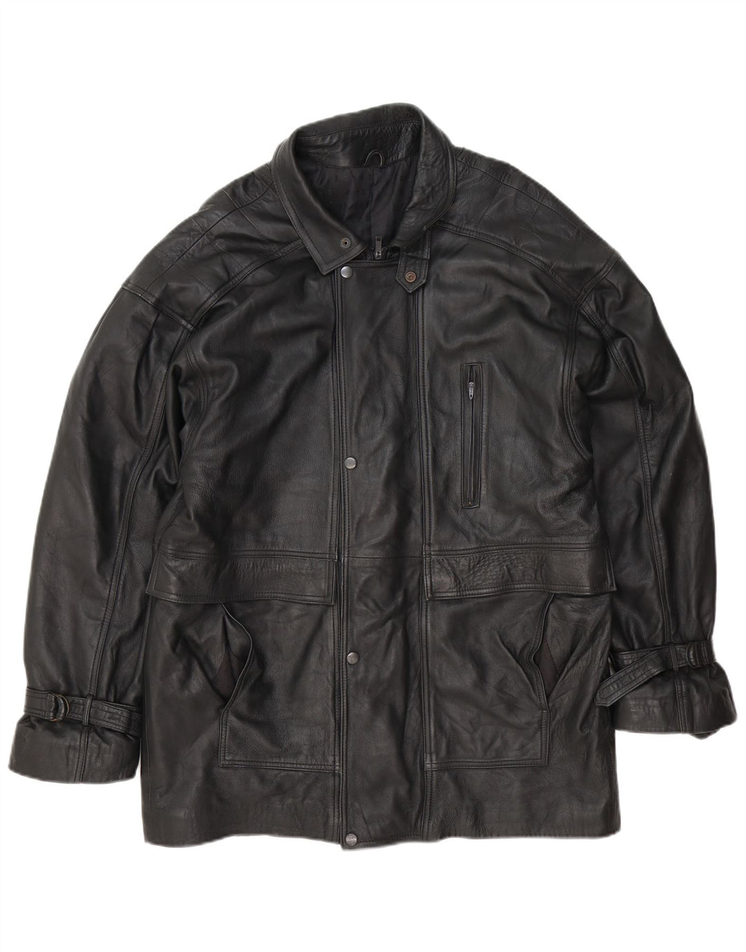 Vintage Herren Lederjacke UK 38 Medium Schwarz