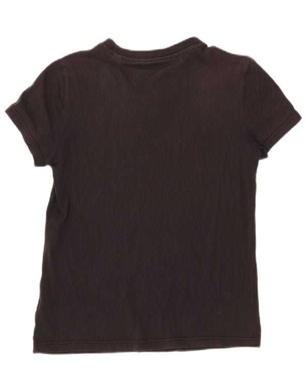 Adidas Damen Graphic T-Shirt Top UK 12/14 Mittelschwarze Baumwolle