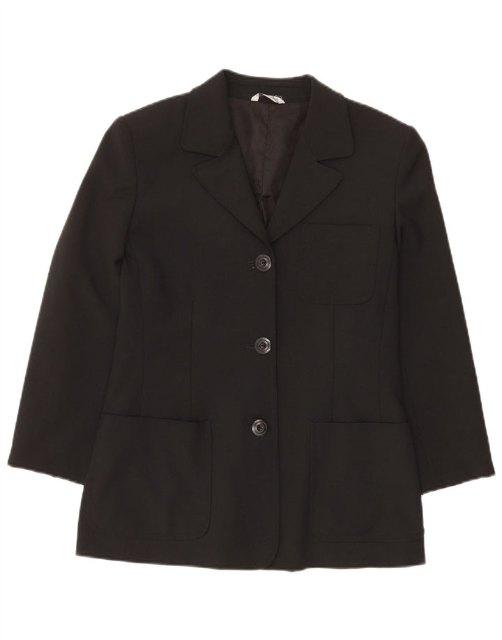 BLUES CLUB Damen-Blazerjacke mit 3 Knöpfen, Gr. 8, Schwarz, Polyester