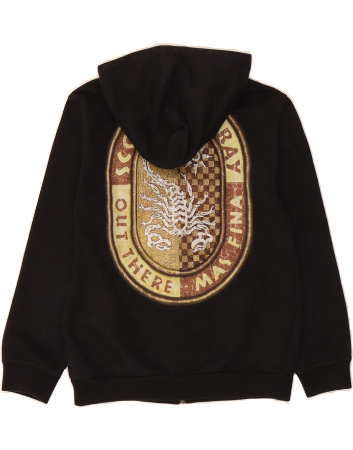 SCORPION BAY Boys Graphic Zip Hoodie Sweater 9-10 Years Medium Black Vintage Scorpion Bay and Second-Hand Scorpion Bay from Messina Hembry 