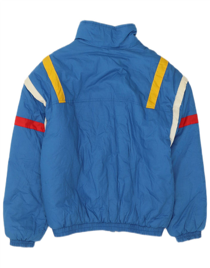 Vintage Damen Skijacke EU 42 Großes blaues Farbblock-Polyester