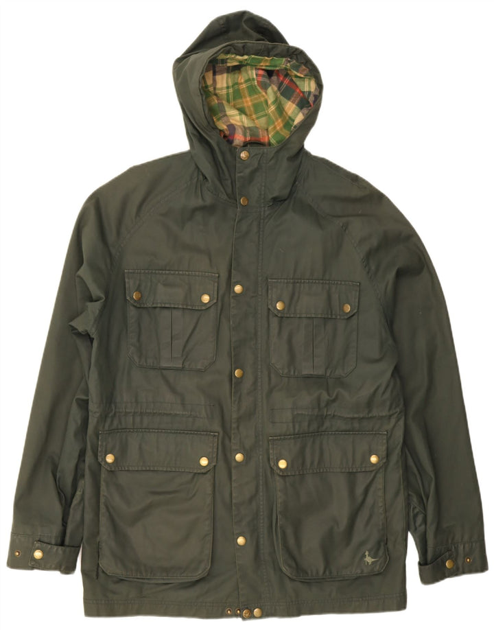 Jack Wills Herren-Utility-Jacke mit Kapuze, UK 38, mittelgrün, Polyester