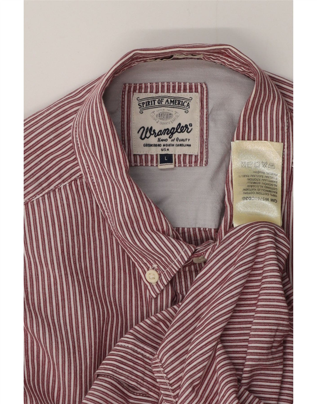 WRANGLER Herren-Hemd, groß, rot gestreift, Baumwolle