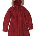 Eddie Bauer Wattierter Damenmantel mit Kapuze, UK 14, mittleres Burgunderrot, Polyester