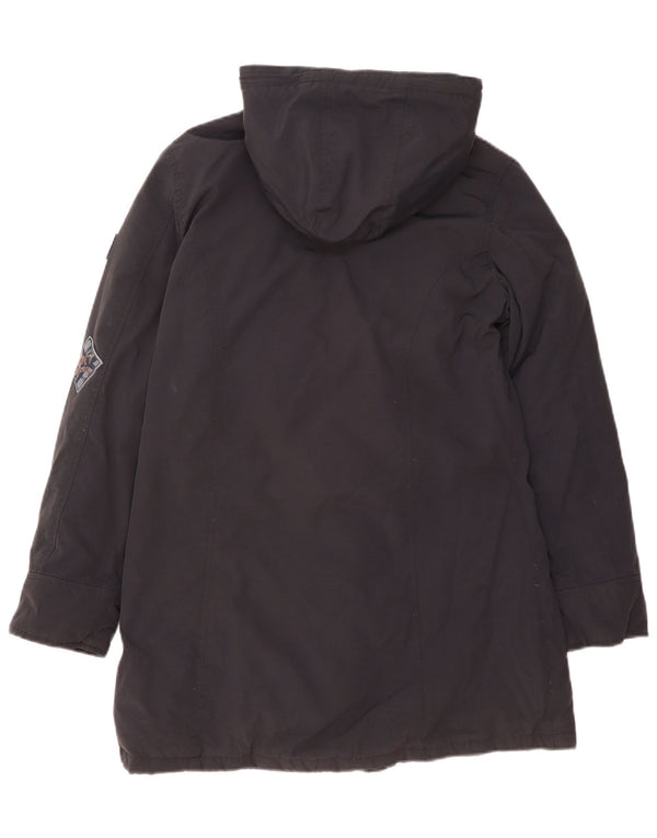 Best Company Wattierter Damenmantel mit Kapuze, UK 14, mittelmarineblaues Nylon