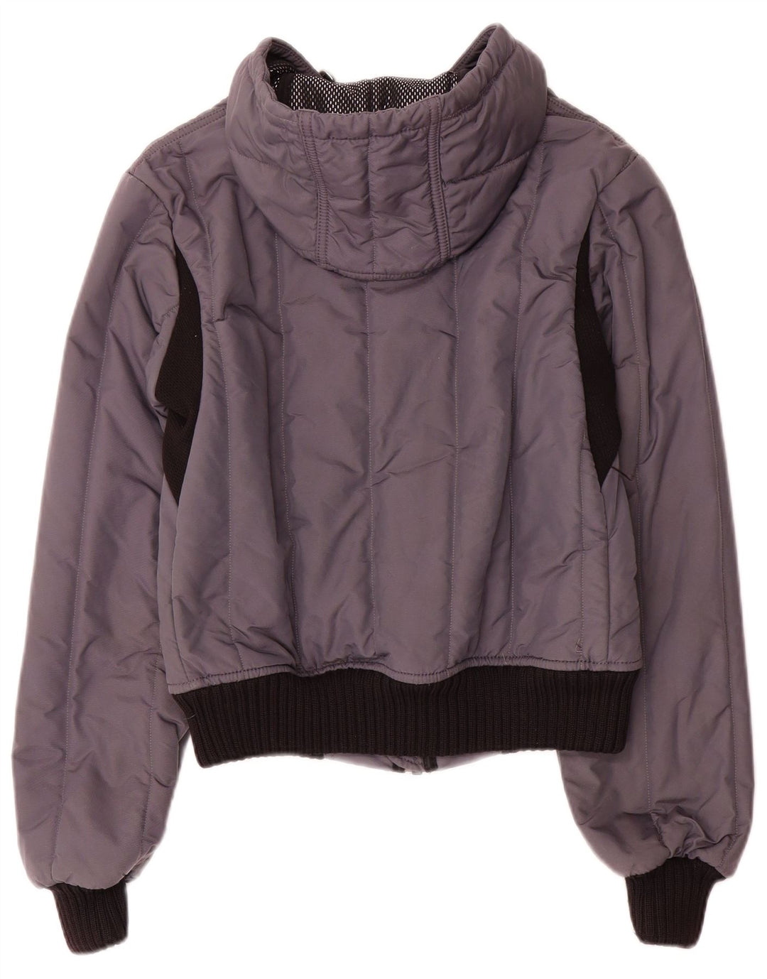Refrigiwear Damen-Regenjacke mit Kapuze IT 44 Mittelgraues Colourblock-Nylon