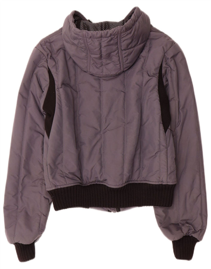Refrigiwear Damen-Regenjacke mit Kapuze IT 44 Mittelgraues Colourblock-Nylon