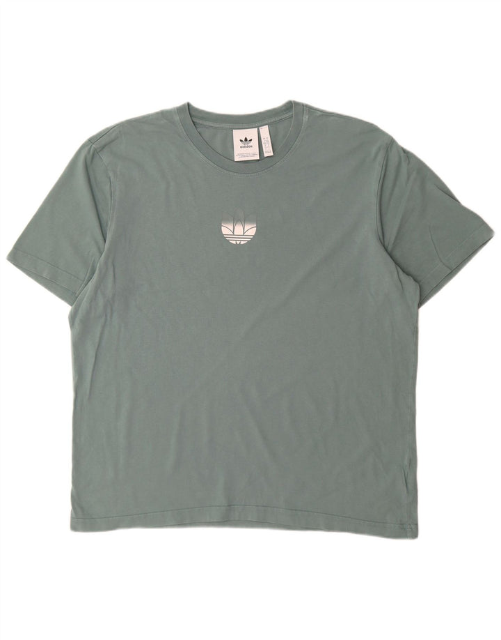 Adidas Herren T-Shirt Top Large Blau Baumwolle