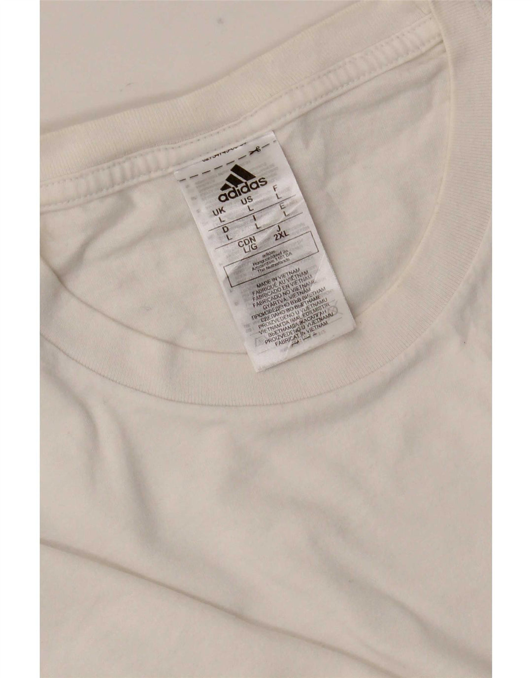 Adidas Herren T-Shirt Top Large Weiß Baumwolle