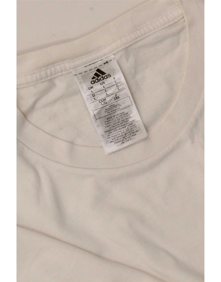 Adidas Herren T-Shirt Top Large Weiß Baumwolle