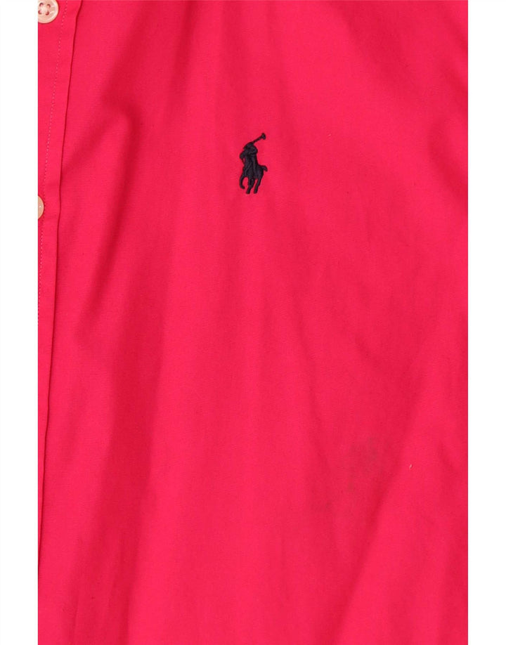 Ralph Lauren Damenhemd UK 14 Mittelrote Baumwolle