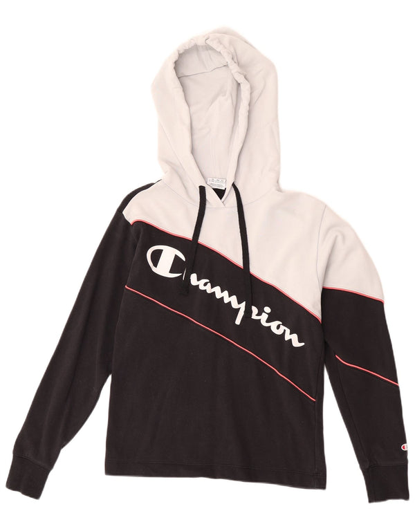 Champion Womens Graphic Top Langarm UK 10 Small Schwarz Colourblock