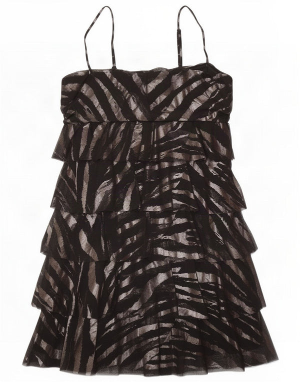 Star by Julien Macdonald Damen-Stufenkleid UK 16 Large Black Animal Print