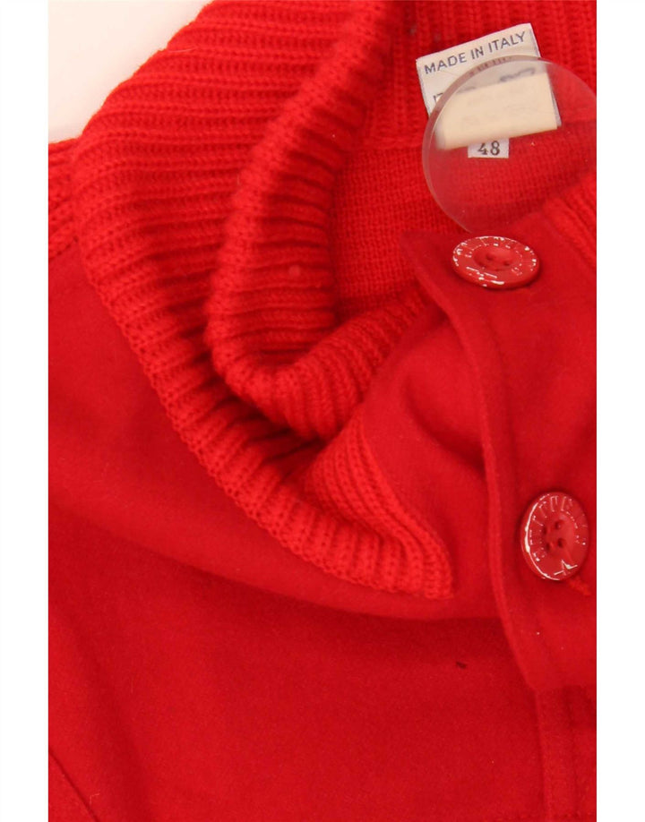 Skipper's Herren-Pullover mit Knopfkragen, IT 48, mittelrote Wolle