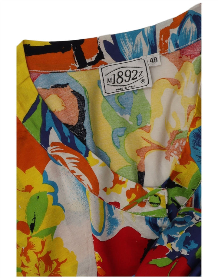 Vintage Damen Bluse Top IT 48 XL Mehrfarbig geblümt