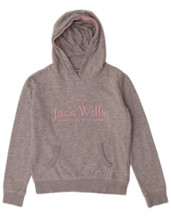 Jack Wills Kapuzenpullover mit Grafik für Mädchen, 10–11 Jahre, graue Baumwolle