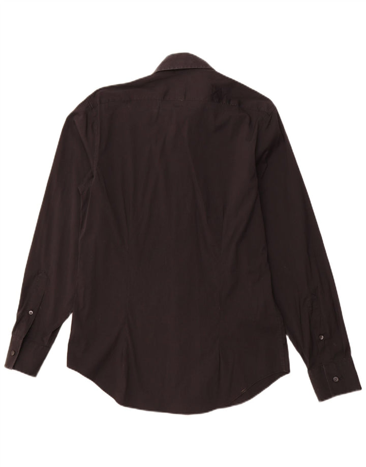 CALVIN KLEIN Herren Slim Fit Hemd Größe 39 15 1/2 Mittelschwarze Baumwolle