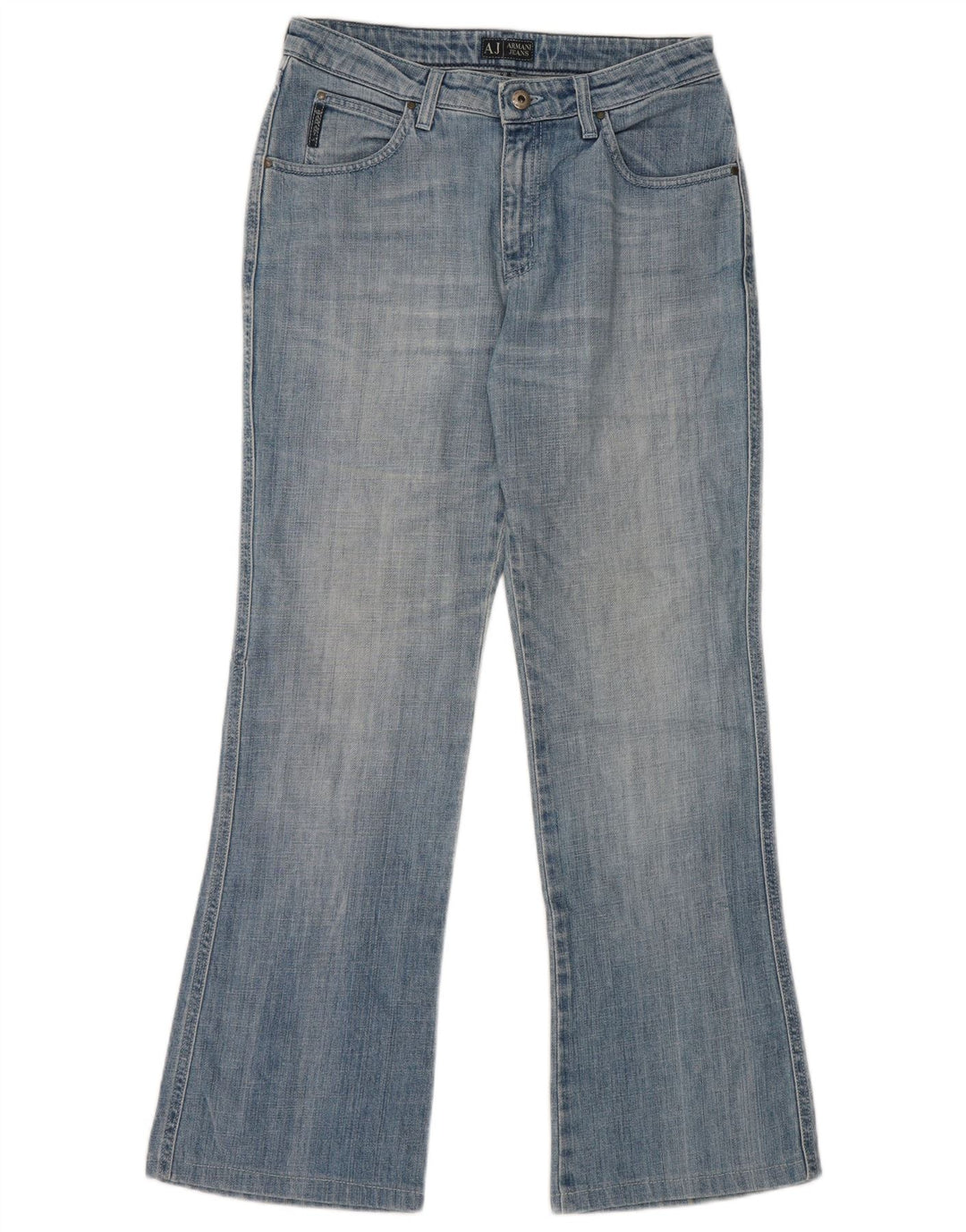 Armani Damen Bootcut Jeans W30 L29 Blaue Baumwolle