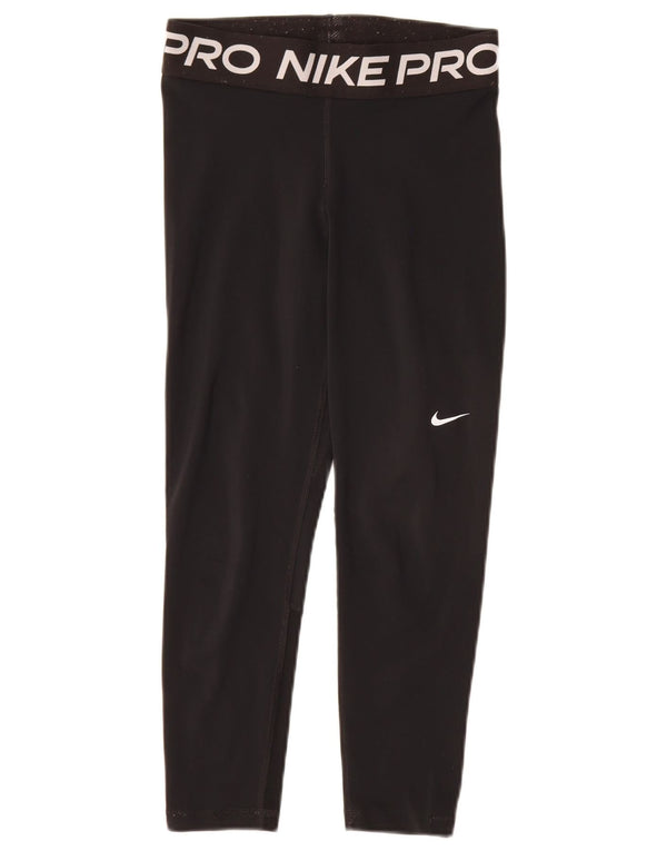 Nike Damen Dri Fit Graphic Capri Leggings UK 10 Small Schwarz