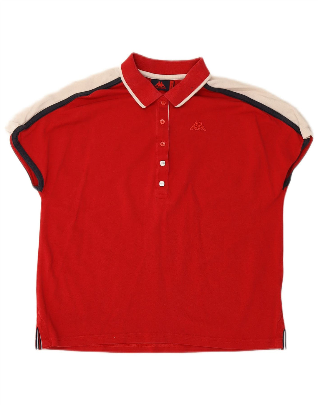 KAPPA Damen Poloshirt UK 10 Small Rot Farbblock