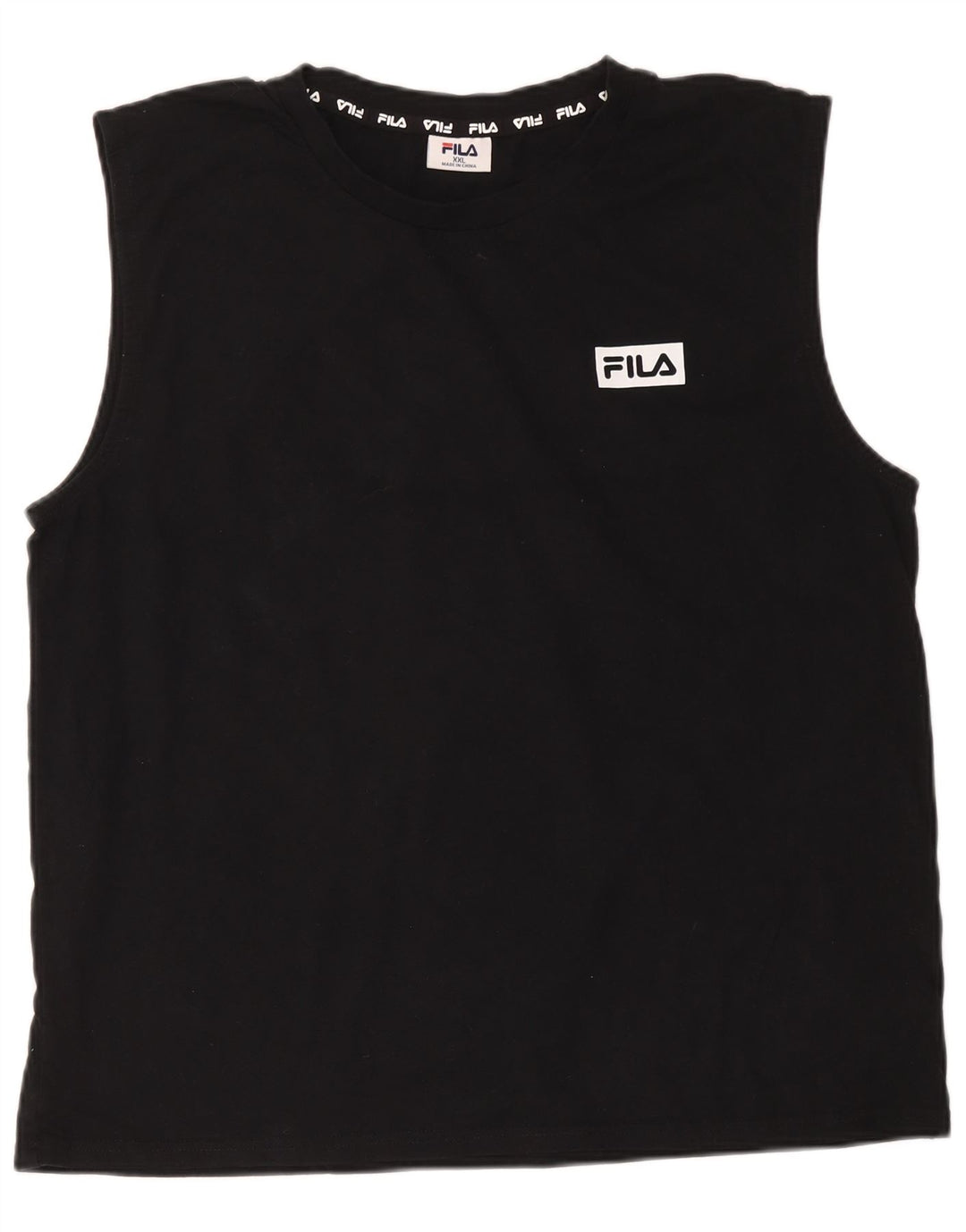 Fila Herren Weste Top 2XL Schwarz Baumwolle
