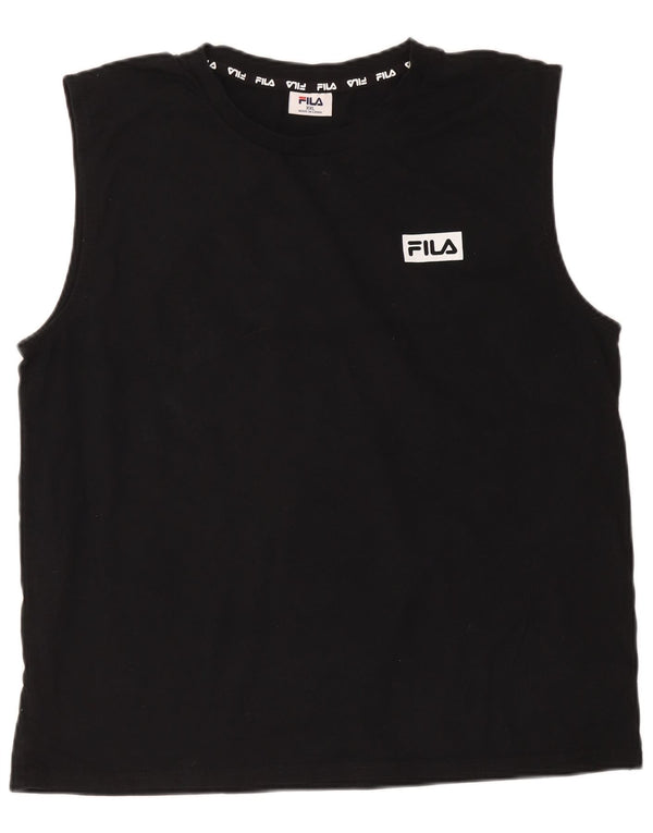 Fila Herren Weste Top 2XL Schwarz Baumwolle