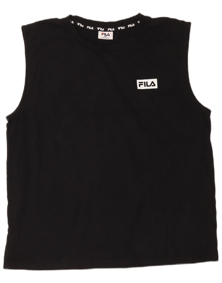 Fila Herren Weste Top 2XL Schwarz Baumwolle