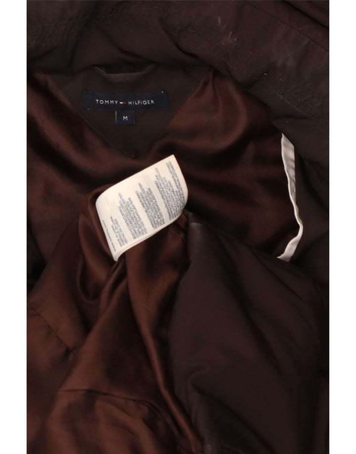 Tommy Hilfiger Wattierter Damenmantel mit Kapuze, UK 14, Mittelbraun, Polyester