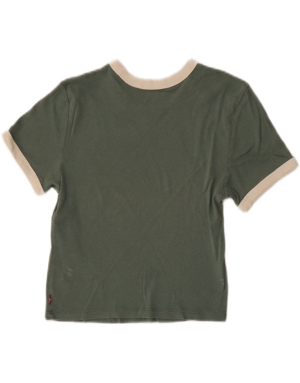Levi's Mädchen-T-Shirt mit Grafik, 7–8 Jahre, XS, grüne Baumwolle
