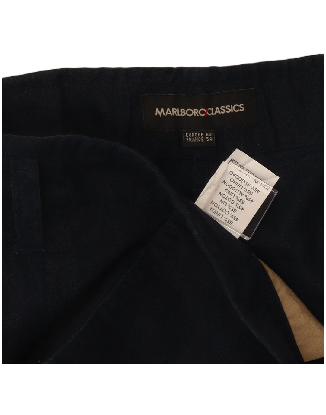Marlboro Classics Herren Cargoshorts IT 54 2XL W42 Marineblaues Leinen