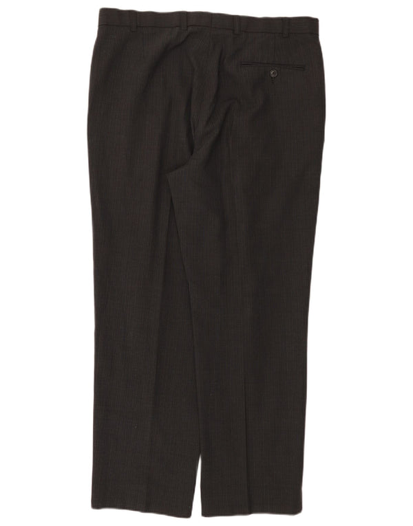 Gerade Herren-Chinohose von Marks & Spencer, Breite 36, Länge 29, Schwarz, Nadelstreifen